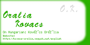 oralia kovacs business card